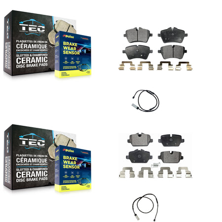 Front Rear Semi-Metallic Brake Pad And Wear Sensor Kit For Mini Cooper Countryman Paceman KPW-100069