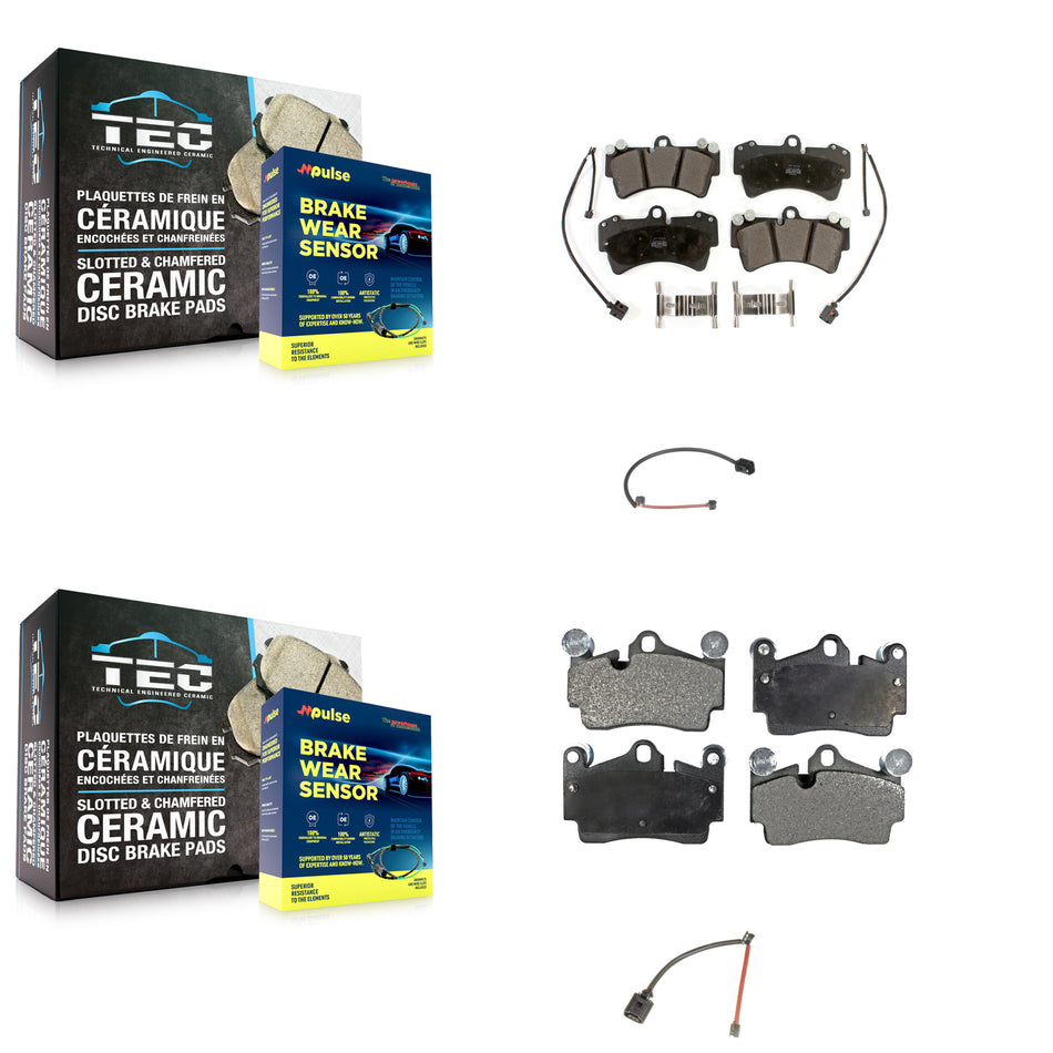 Front Rear Semi-Metallic Disc Brake Pad Extra Wear Sensor Kit For Audi Q7 Porsche Cayenne KPW-100071