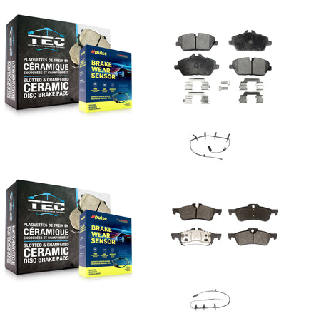 Front Rear Semi-Metallic Disc Brake Pads And Wear Sensors Kit For Mini Cooper KPW-100077