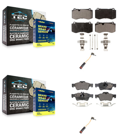 Front Rear Semi-Metallic Brake Pad Wear Sensor Kit For 2007-2008 Mercedes-Benz SL550 5.5L KPW-100080