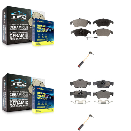 Front Rear Semi-Metallic Brake Pad Extra Wear Sensor Kit For Mercedes-Benz E350 E250 E400 KPW-100081