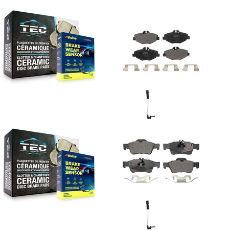 Front Rear Semi-Metallic Brake Pad Wear Sensor Kit For Mercedes-Benz E320 Sedan with 3.2L KPW-100090