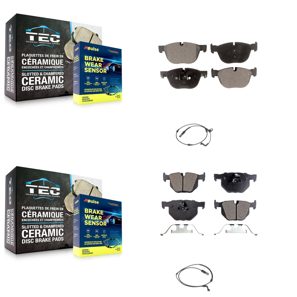Front Rear Semi-Metallic Disc Brake Pads And Wear Sensors Kit For BMW X5 X6 KPW-100101