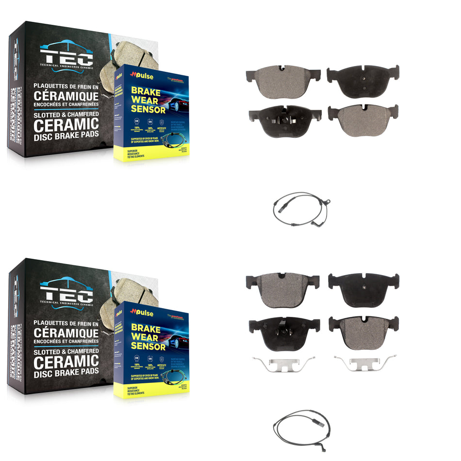 Front Rear Semi-Metallic Disc Brake Pads And Wear Sensors Kit For BMW X5 X6 KPW-100102