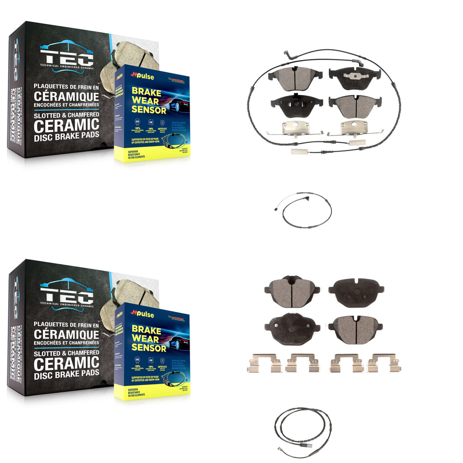 Front Rear Semi-Metallic Disc Brake Pads And Extra Wear Sensors Kit For BMW Z4 KPW-100106