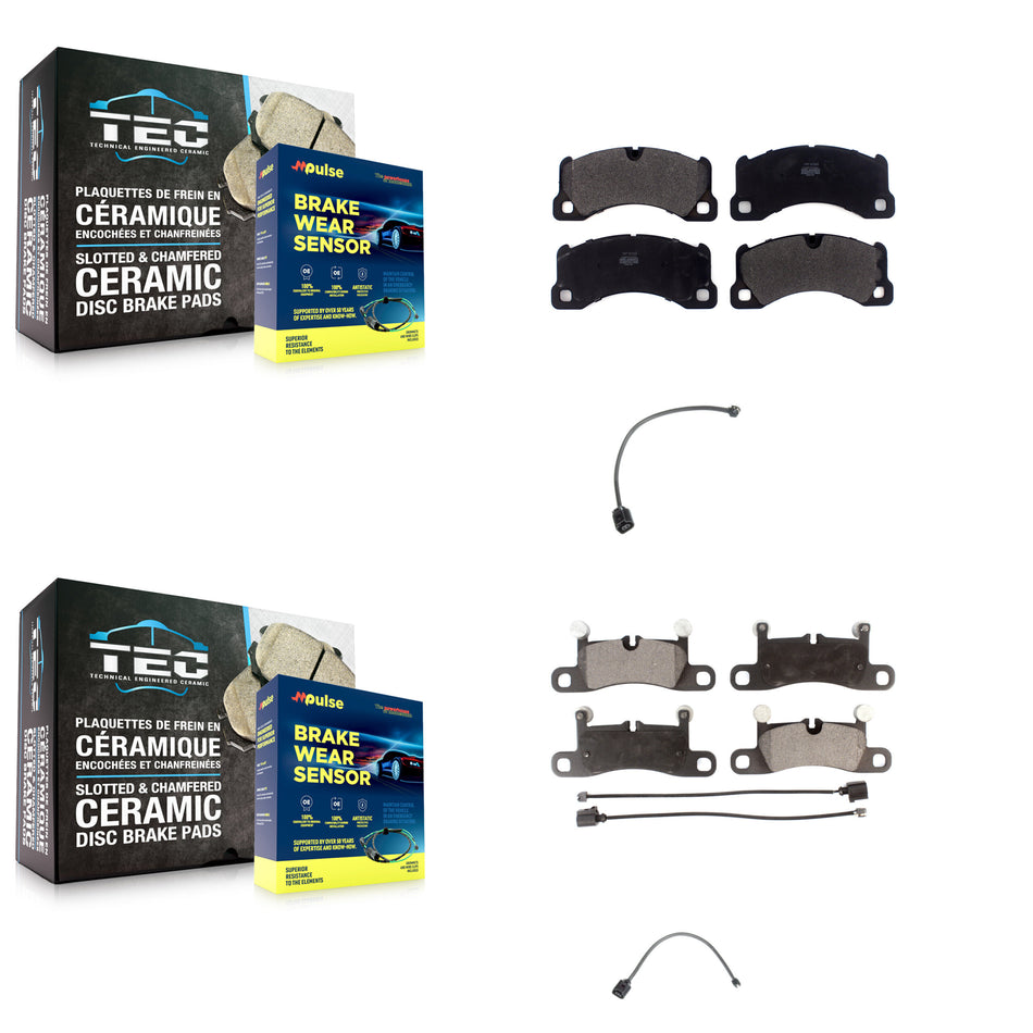 Front Rear Semi-Metallic Disc Brake Pads Wear Sensor Kit For Porsche Cayenne with Harness KPW-100116