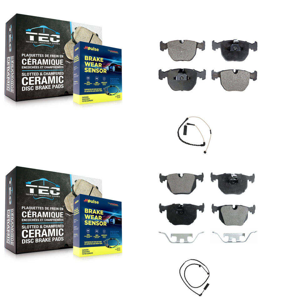 Front Rear Semi-Metallic Disc Brake Pads And Wear Sensors Kit For Land Rover Range KPW-100132
