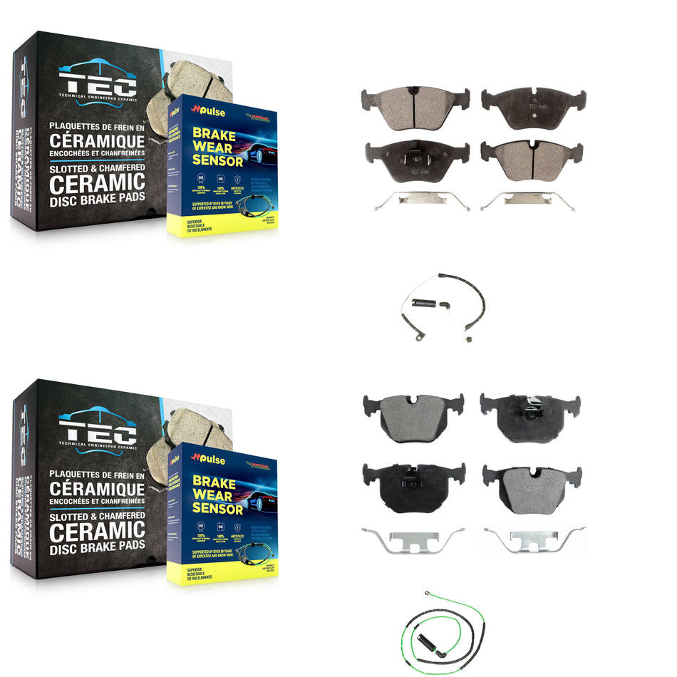 Front Rear Semi-Metallic Disc Brake Pads And Wear Sensors Kit For BMW Z4 KPW-100136