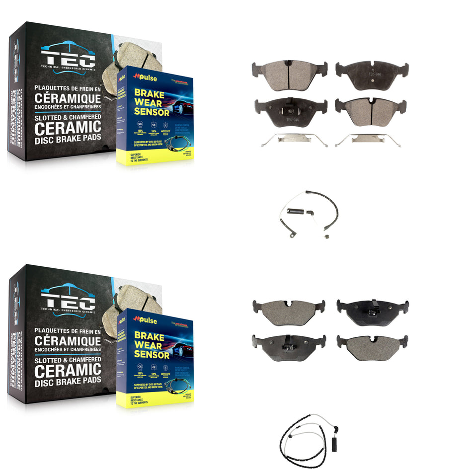 Front Rear Semi-Metallic Disc Brake Pads And Wear Sensors Kit For BMW Z4 KPW-100138