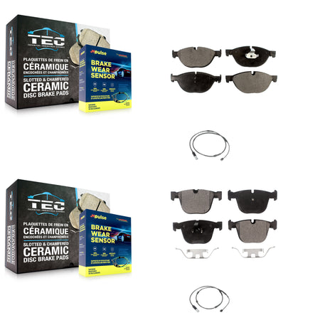 Front Rear Semi-Metallic Disc Brake Pads And Wear Sensor Kit For 2012 BMW 750i GAS engine KPW-100143