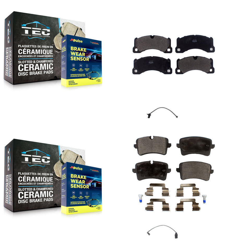 Front Rear Semi-Metallic Brake Pad Wear Sensor Kit For Porsche Macan except Ceramic Rotor KPW-100156