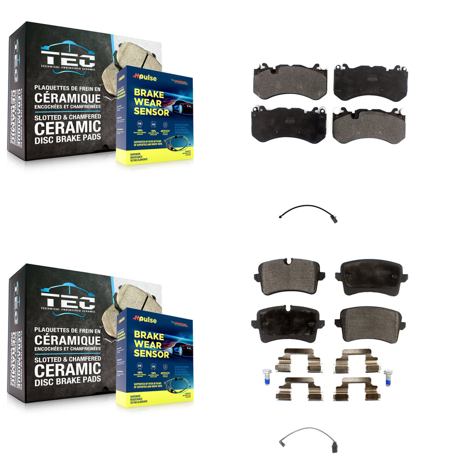Front Rear Semi-Metallic Disc Brake Pads Wear Sensor Kit For Audi RS7 With Cast Iron KPW-100158