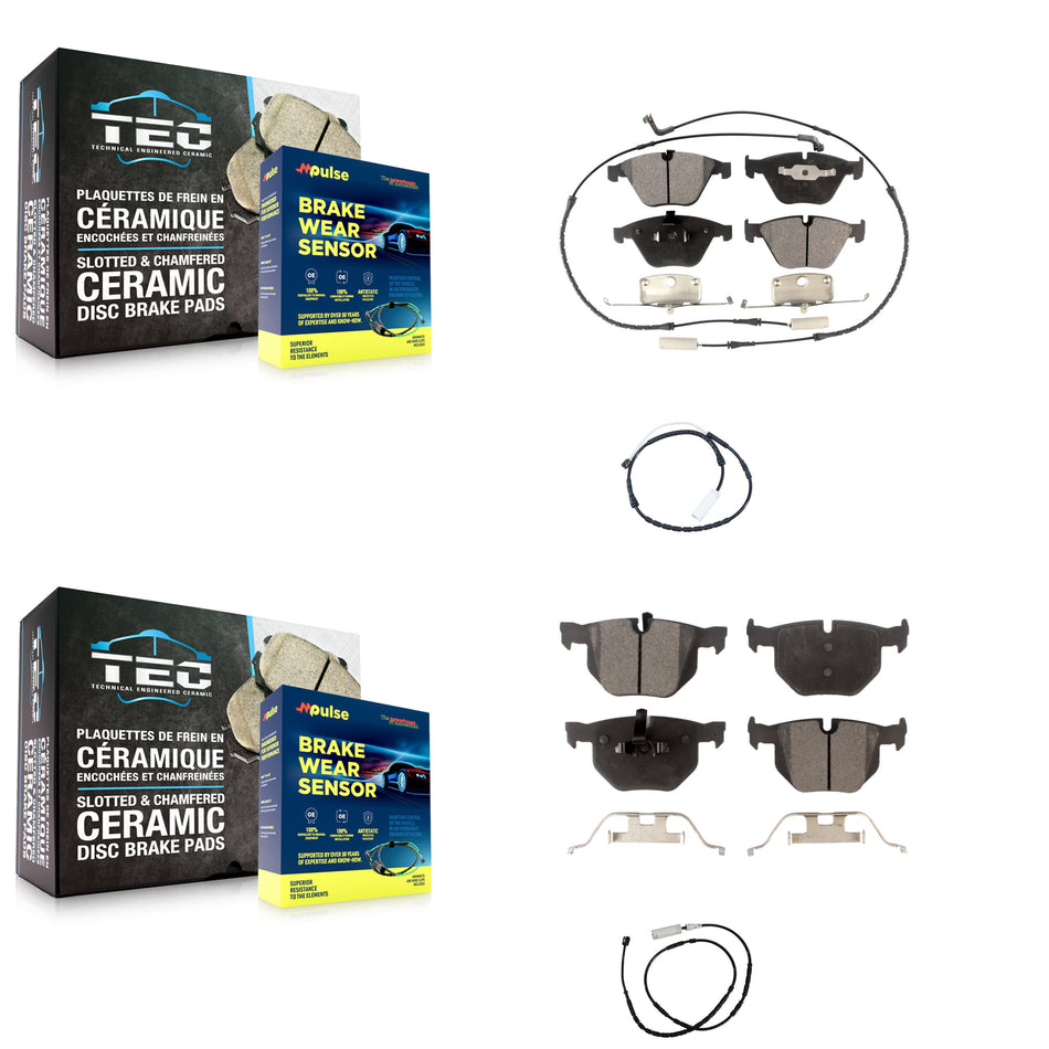 Front Rear Semi-Metallic Disc Brake Pads And Extra Wear Sensors Kit For BMW X1 KPW-100191