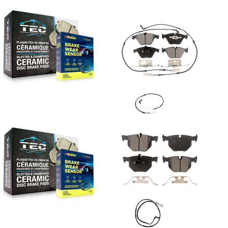 Front Rear Semi-Metallic Brake Pad & Extra Wear Sensor Kit For 09-10 BMW 335i xDrive 3.0L KPW-100200
