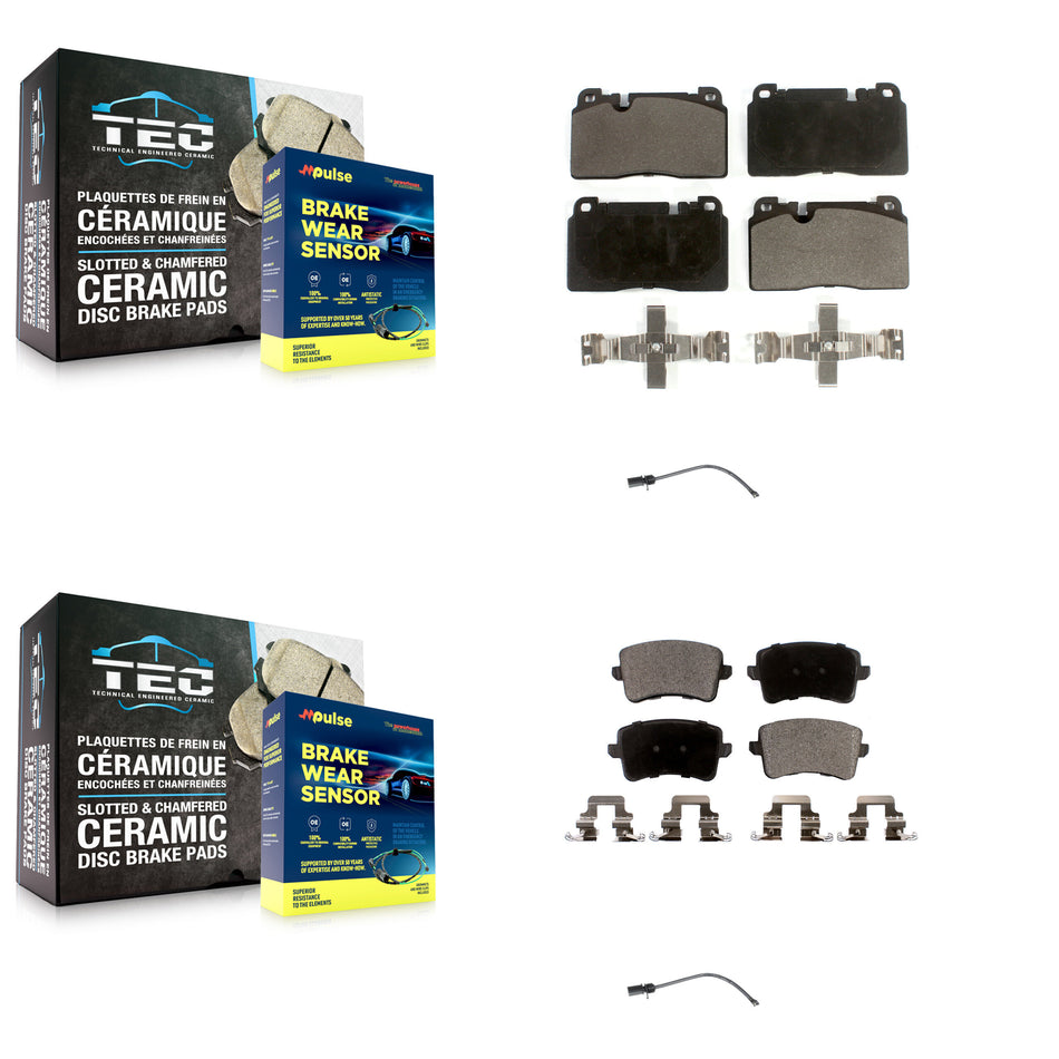 Front Rear Semi-Metallic Disc Brake Pads And Wear Sensors Kit For Audi Q5 To 5 3 2015 KPW-100202