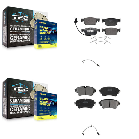 Front Rear Semi-Metallic Disc Brake Pads And Extra Wear Sensors Kit For Audi A4 Quattro KPW-100212