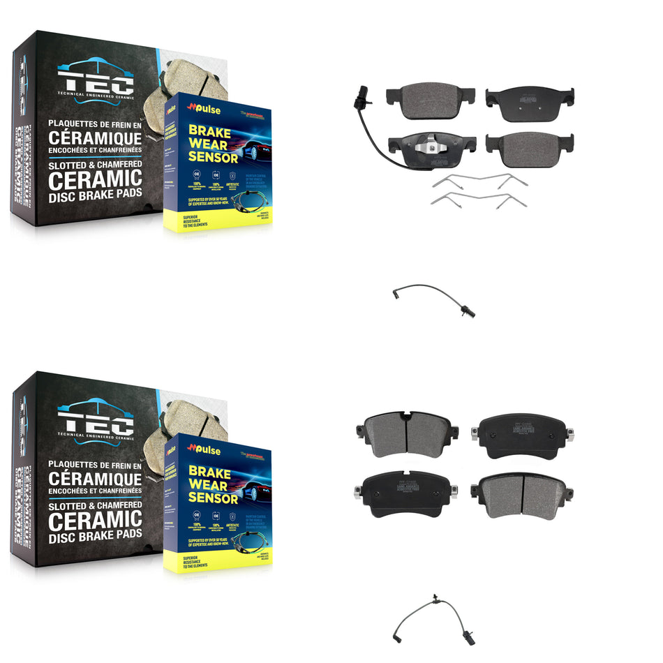 Front Rear Semi-Metallic Disc Brake Pads And Extra Wear Sensors Kit For Audi A4 Quattro KPW-100212