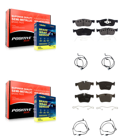 Front Rear Semi-Metallic Disc Brake Pads And Wear Sensors Kit For Land Rover Range Evoque KPW-100221