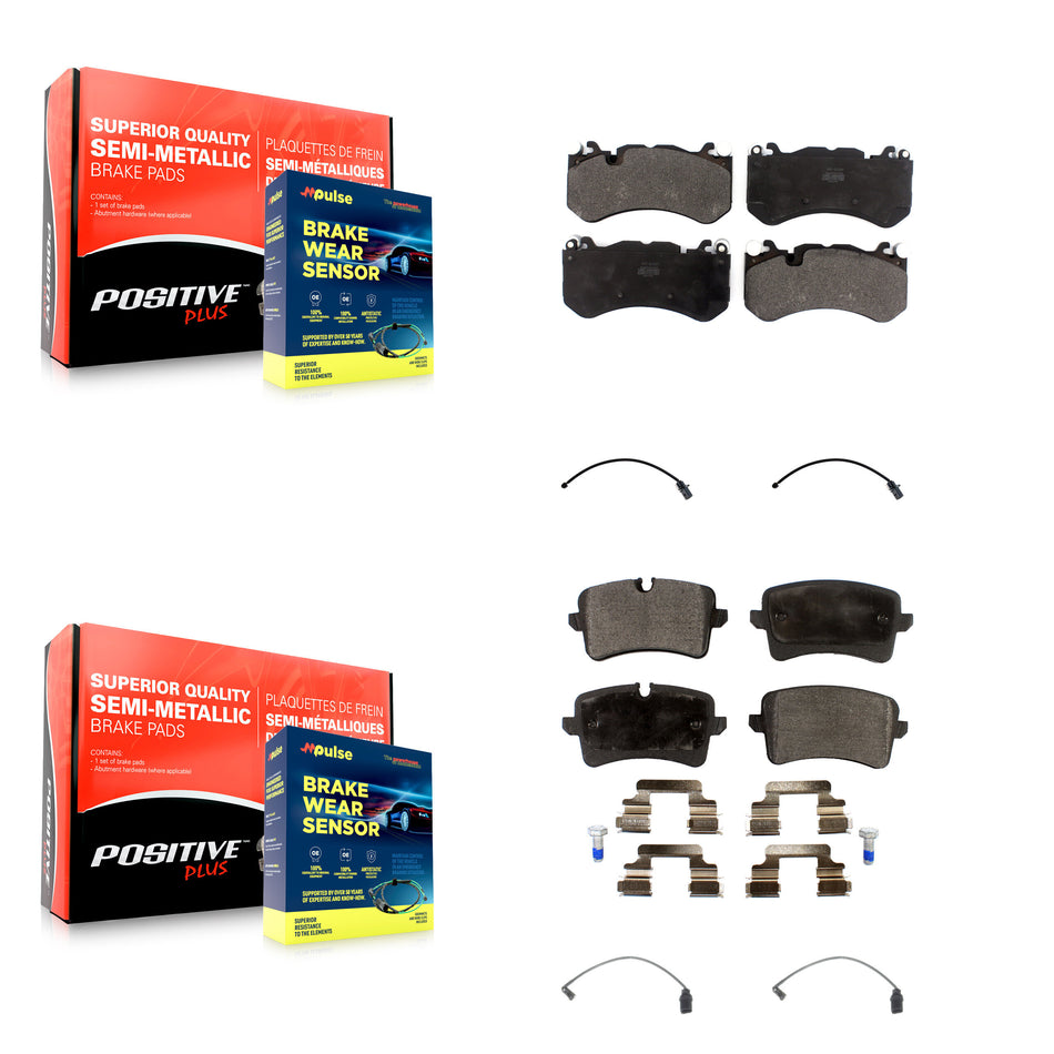 Front Rear Semi-Metallic Disc Brake Pads Wear Sensor Kit For Audi RS7 With Cast Iron KPW-100236