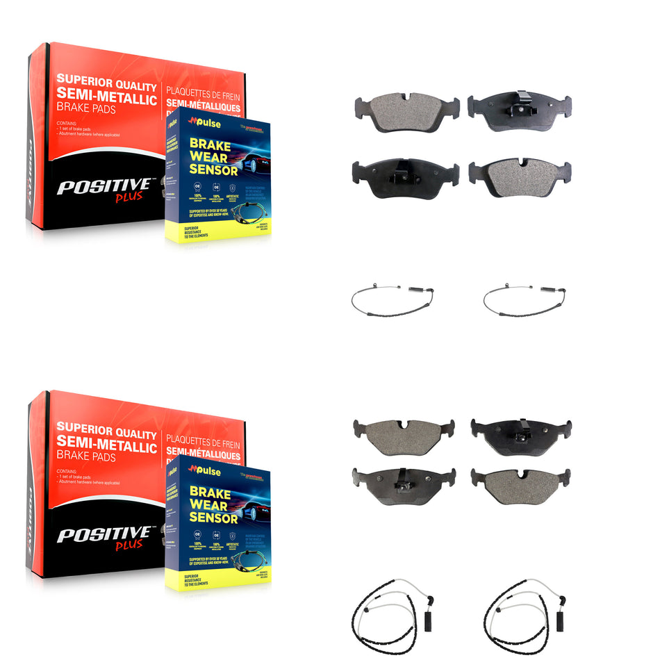Front Rear Semi-Metallic Disc Brake Pads And Wear Sensors Kit For BMW Z4 KPW-100241