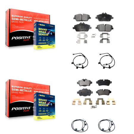 Front Rear Semi-Metallic Disc Brake Pads And Wear Sensors Kit For Mini Cooper 1.6L KPW-100245