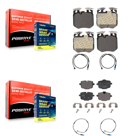 Front Rear Semi-Metallic Disc Brake Pads And Wear Sensors Kit For BMW X5 X7 X6 KPW-100261