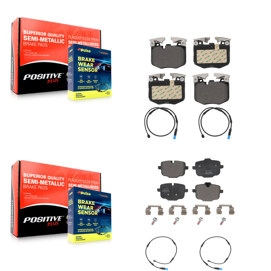 Front Rear Semi-Metallic Disc Brake Pads And Wear Sensors Kit For BMW X5 X7 KPW-100262