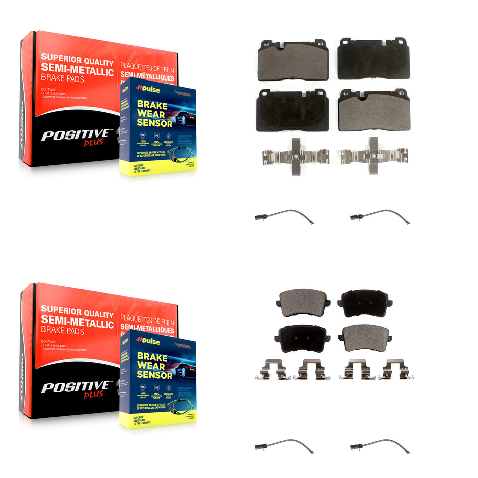 Front Rear Semi-Metallic Disc Brake Pads And Wear Sensors Kit For Audi Q5 To 5 3 2015 KPW-100280