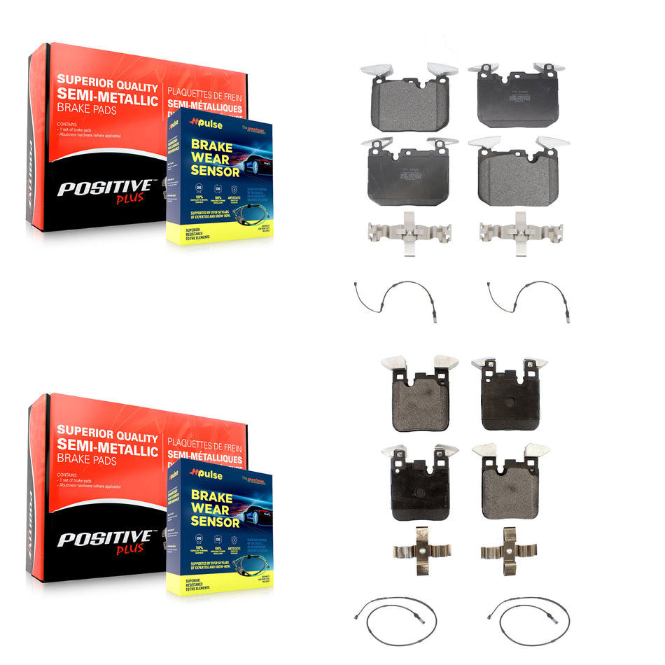 Front Rear Semi-Metallic Brake Pads Wear Sensor Kit For BMW 340i xDrive 435i 440i Gran M2 KPW-100287