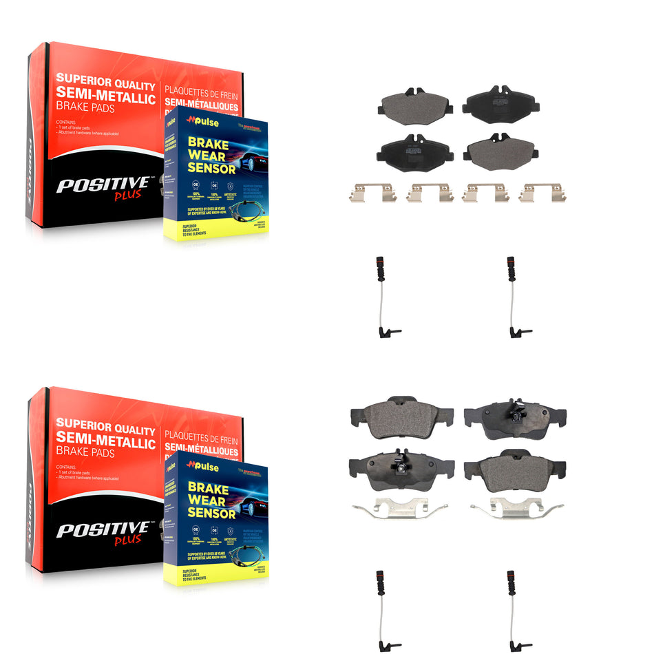 Front Rear Semi-Metallic Brake Pad Wear Sensor Kit For Mercedes-Benz E320 Sedan with 3.2L KPW-100308
