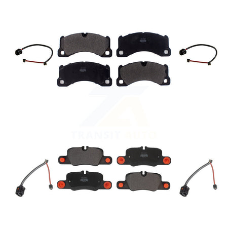 Front Rear Semi-Metallic Disc Brake Pads And Wear Sensors Kit For Porsche Panamera KPW-100317