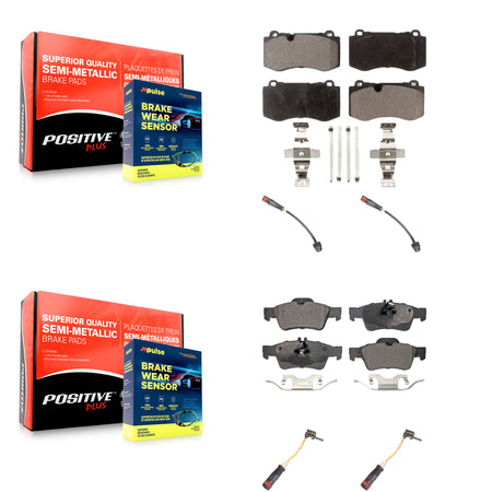 Front Rear Semi-Metallic Brake Pad Wear Sensor Kit For Mercedes-Benz S550 S450 CL550 S400 KPW-100351