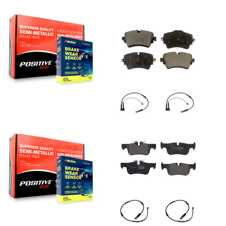 Front Rear Semi-Metallic Disc Brake Pads And Wear Sensors Kit For Mini Cooper Clubman KPW-100385