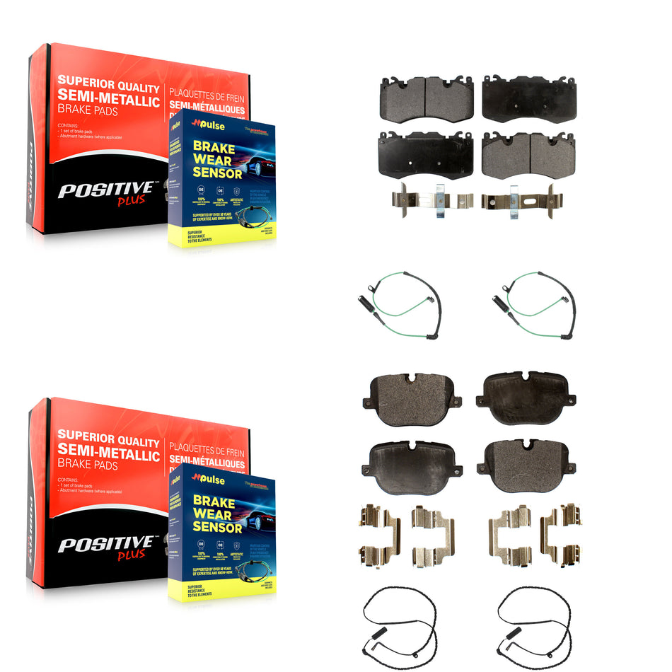 Front Rear Semi-Metallic Disc Brake Pads And Wear Sensors Kit For Land Rover Range KPW-100390