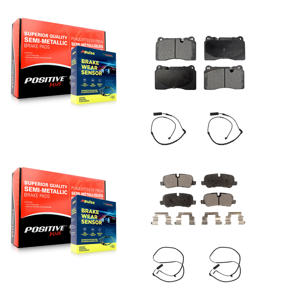 Front Rear Semi-Metallic Disc Brake Pads And Wear Sensors Kit For Land Rover Range KPW-100391