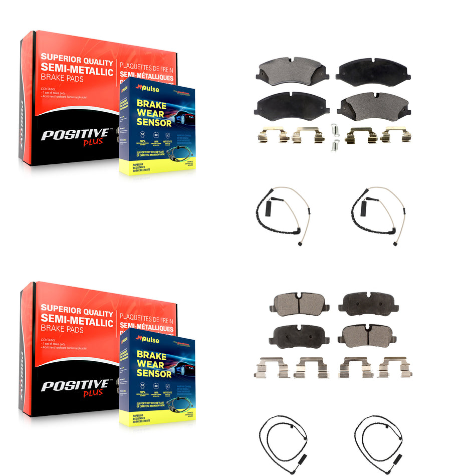 Front Rear Semi-Metallic Disc Brake Pads And Wear Sensors Kit For Land Rover Range KPW-100392