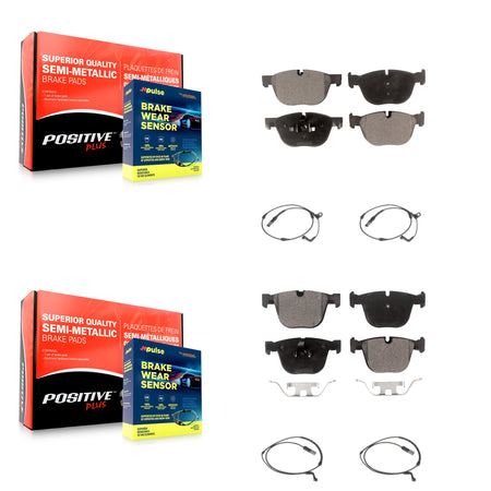 Front Rear Semi-Metallic Disc Brake Pads And Wear Sensors Kit For BMW X5 X6 KPW-100400