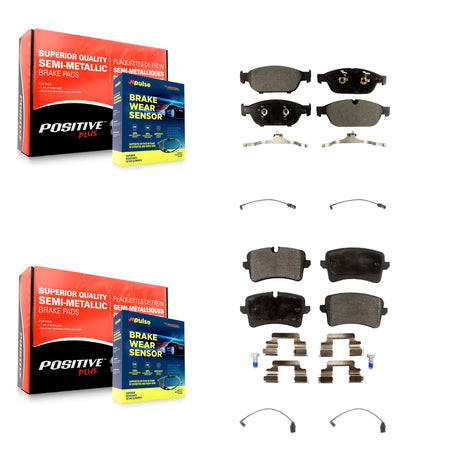 Front Rear Semi-Metallic Disc Brake Pads And Wear Sensors Kit For Audi A6 Quattro KPW-100410