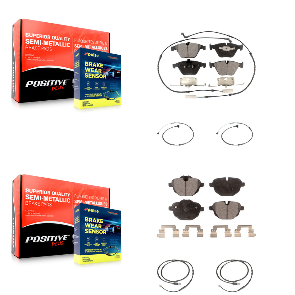 Front Rear Semi-Metallic Disc Brake Pads And Extra Wear Sensors Kit For BMW Z4 KPW-100417