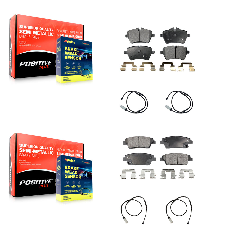 Front Rear Semi-Metallic Brake Pad And Wear Sensor Kit For Mini Cooper Countryman Paceman KPW-100420
