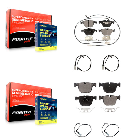 Front Rear Semi-Metallic Disc Brake Pad And Extra Wear Sensor Kit For BMW 550i 545i 645Ci KPW-100429