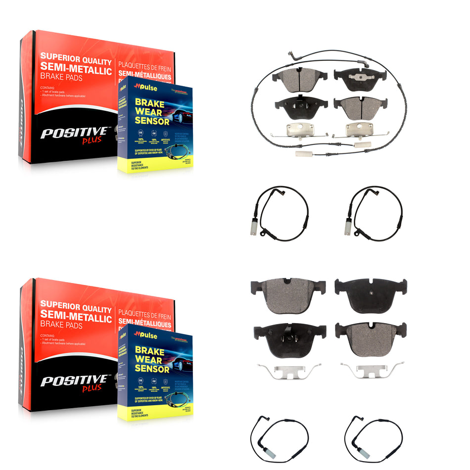 Front Rear Semi-Metallic Disc Brake Pad And Extra Wear Sensor Kit For BMW 550i 545i 645Ci KPW-100429
