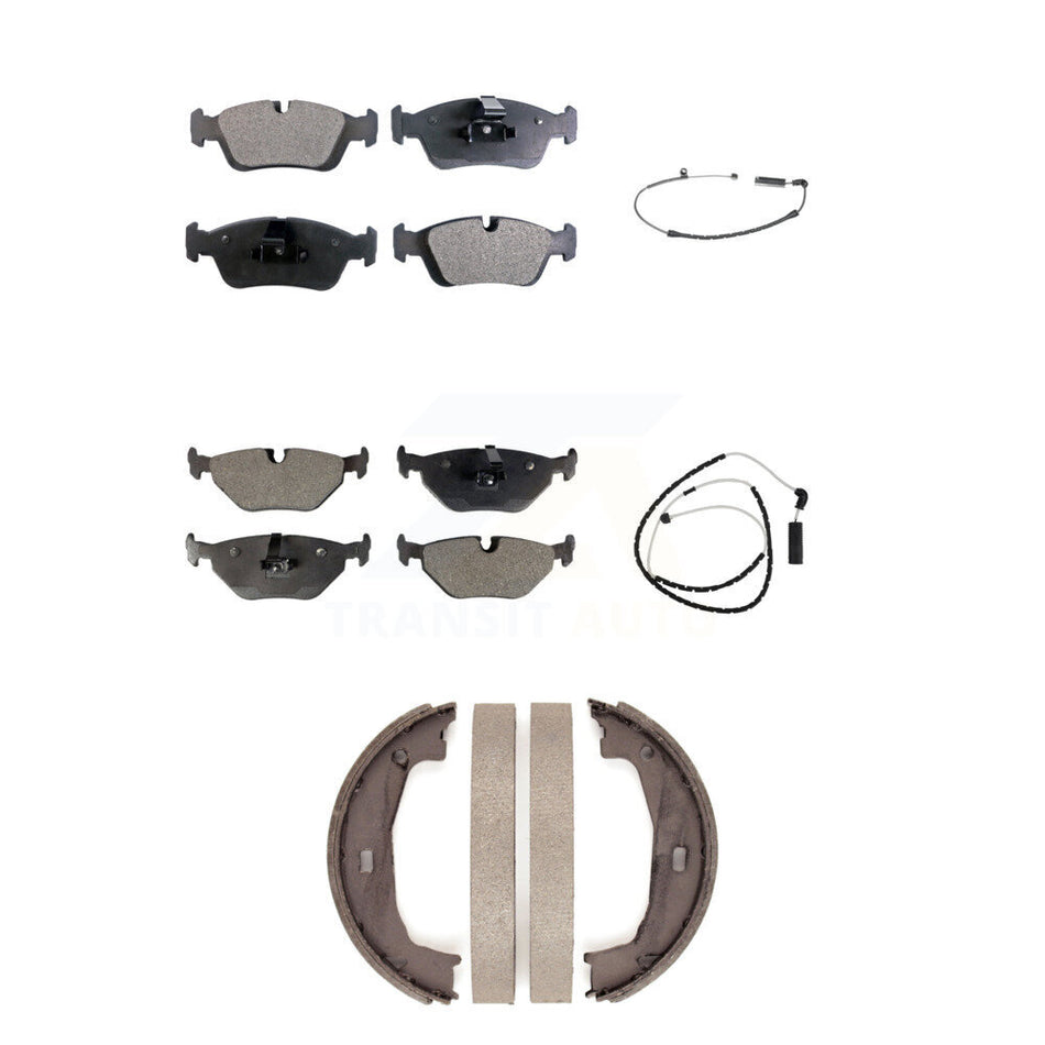 Front Rear Semi-Metallic Disc Brake Pads And Wear Sensors Kit (5Pc) For BMW Z4 KPW-100442