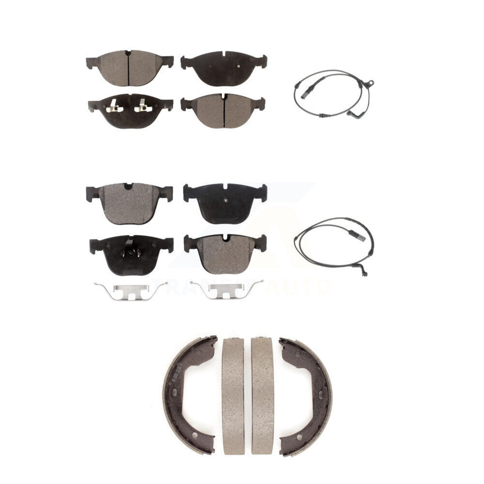 Front Rear Semi-Metallic Disc Brake Pad & Wear Sensor Kit (5Pc) For 2009 BMW X6 xDrive50i KPW-100450