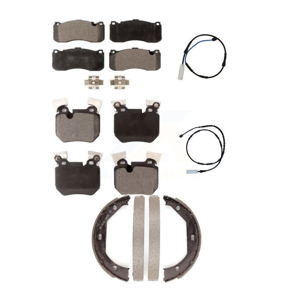 Front Rear Semi-Metallic Disc Brake Pads And Wear Sensors Kit (5Pc) For BMW 135i 3.0L KPW-100453