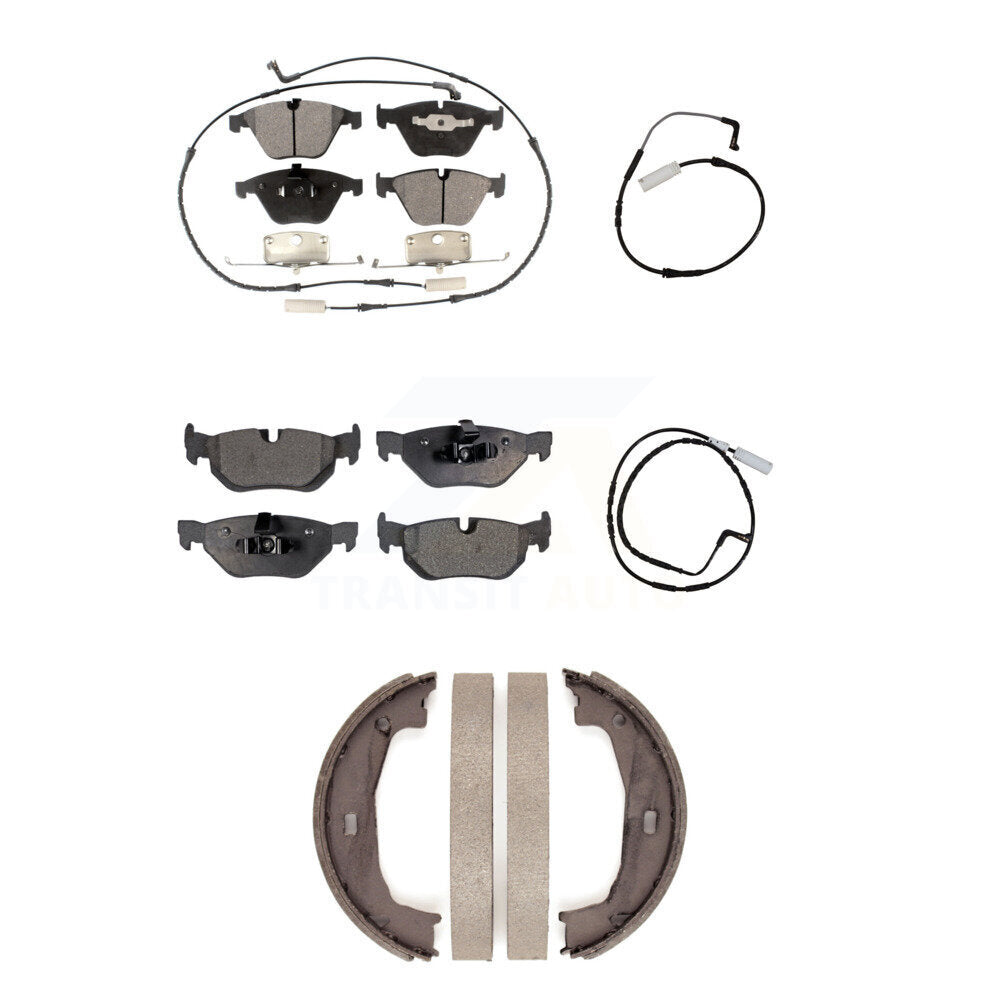 Front Rear Semi-Metallic Disc Brake Pad And Extra Wear Sensor Kit (5Pc) For BMW 323i 328i KPW-100460