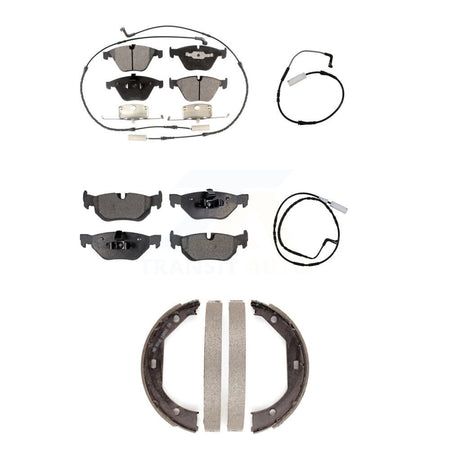 Front Rear Semi-Metallic Disc Brake Pads And Extra Wear Sensors Kit (5Pc) For BMW 328i KPW-100469