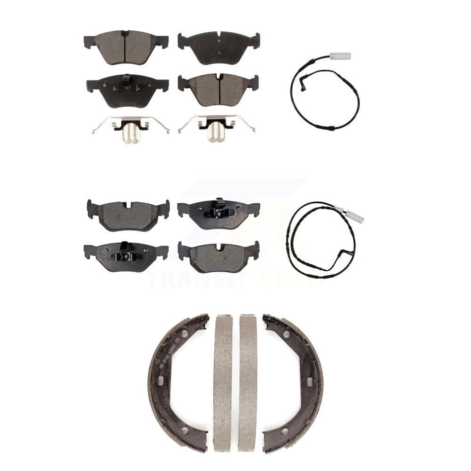 Front Rear Semi-Metallic Brake Pads Wear Sensor Kit (5Pc) For 07 BMW 328i Wagon with 3.0L KPW-100473