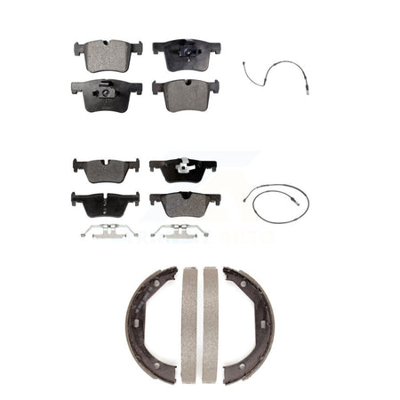 Front Rear Semi-Metallic Brake Pads & Wear Sensor Kit (5Pc) For BMW 320i xDrive 328d 2.0L KPW-100484