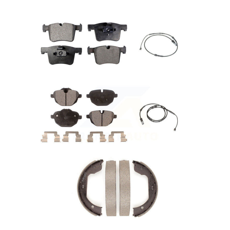 Front Rear Semi-Metallic Disc Brake Pad & Wear Sensor Kit (5Pc) For 2011 BMW X3 xDrive28i KPW-100494